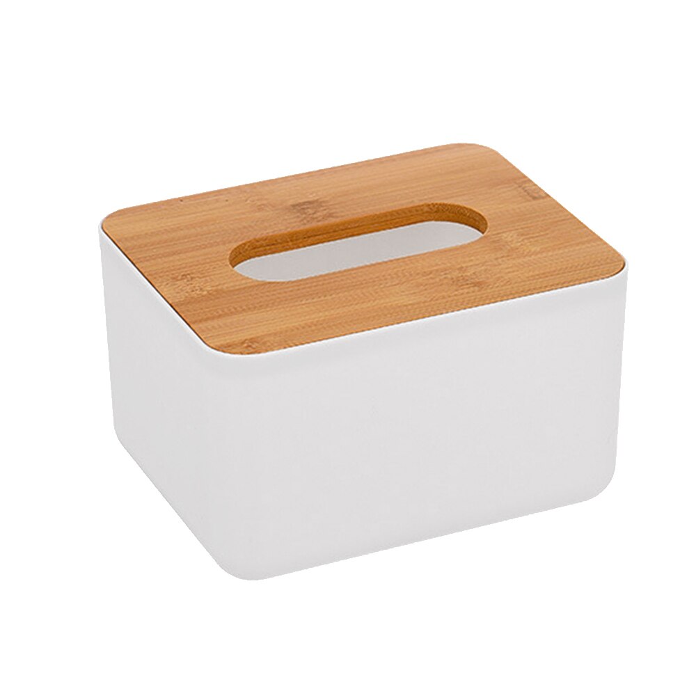 Tissue Box, Moisture-Proof Dust-Proof Bamboo Tissue Box For Toilet Bedroom And Office, Multi-Functional Mobile Phone Placing Box: 02
