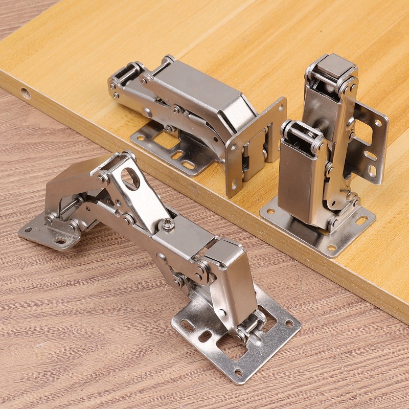 3/1PCS Steel Cabinet Hinges 175 Degree No-Drilling Hole Buffer Hinge Kitchen Cupboard Concealed Hinges Furniture Hardware Kit