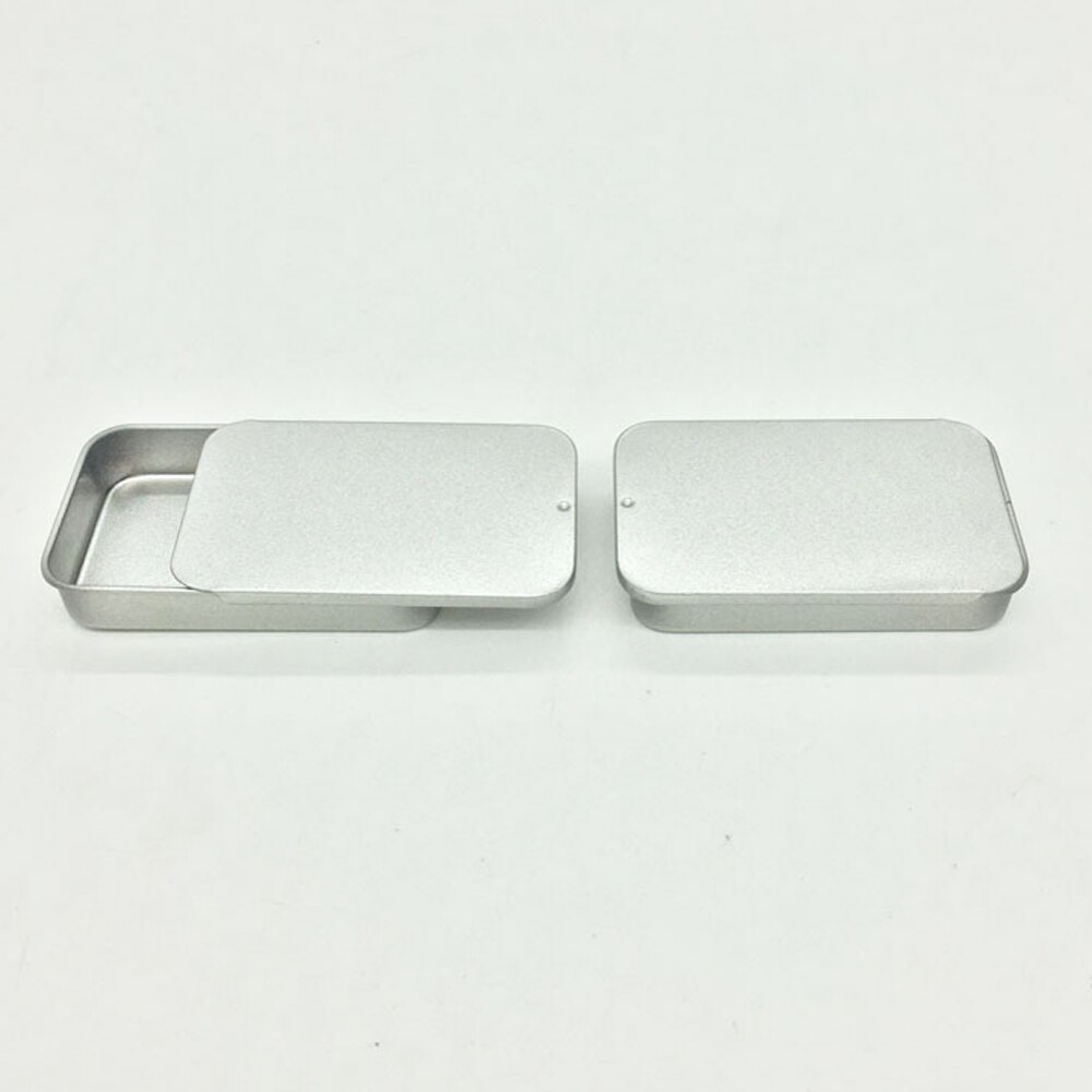 1Pcs 51*10*26mm Mini Iron Box Slide Cover Storage Box Wedding Jewelry Pill Cases Portable Tin Boxes Container Home Storage