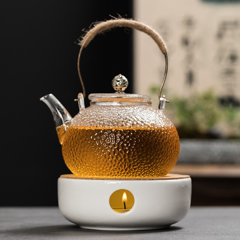 Mini Portable Ceramic Teapot Holder Base Teapot Warmer Insulation Base Coffee Water Warmer Candle Holder Tea Accessories