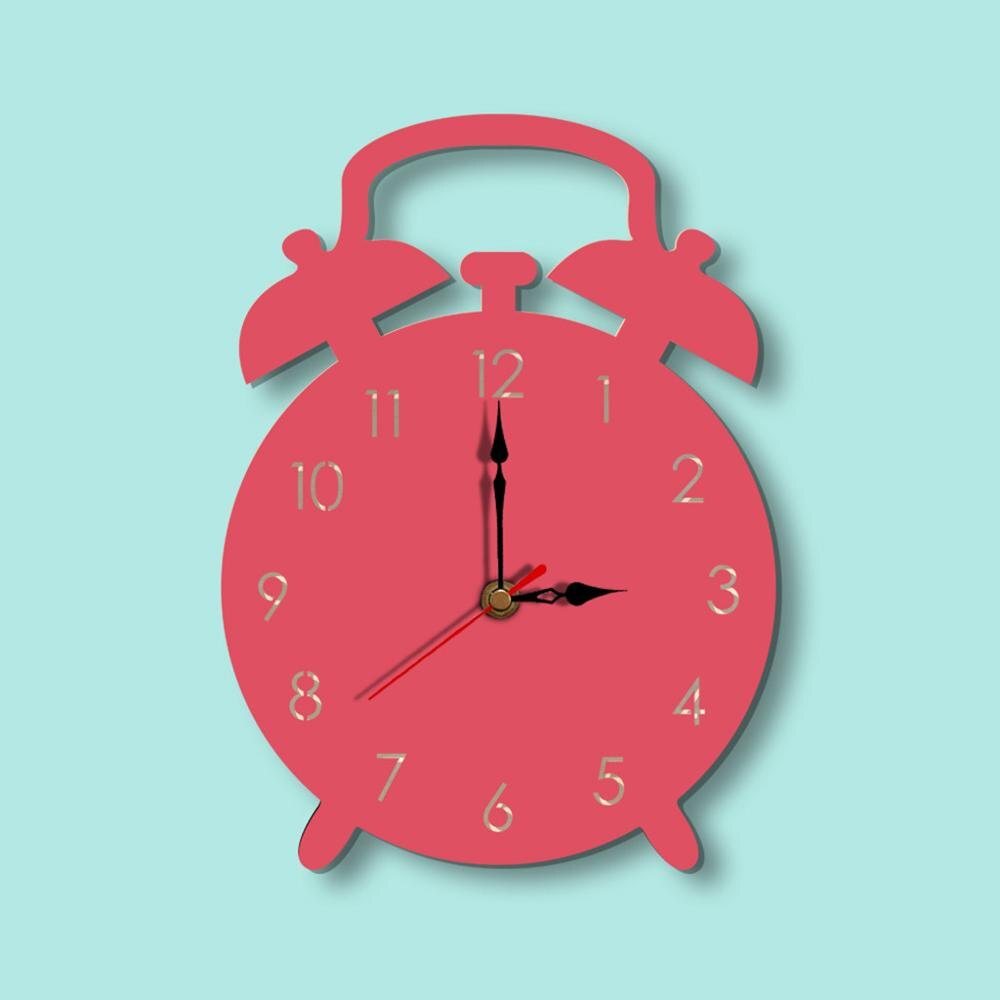 Nordic Silent Alarm Clock Style Wall Clock Modern Clocks Home Decor Office European Style Hanging Wall Watch Clocks CD: Pink