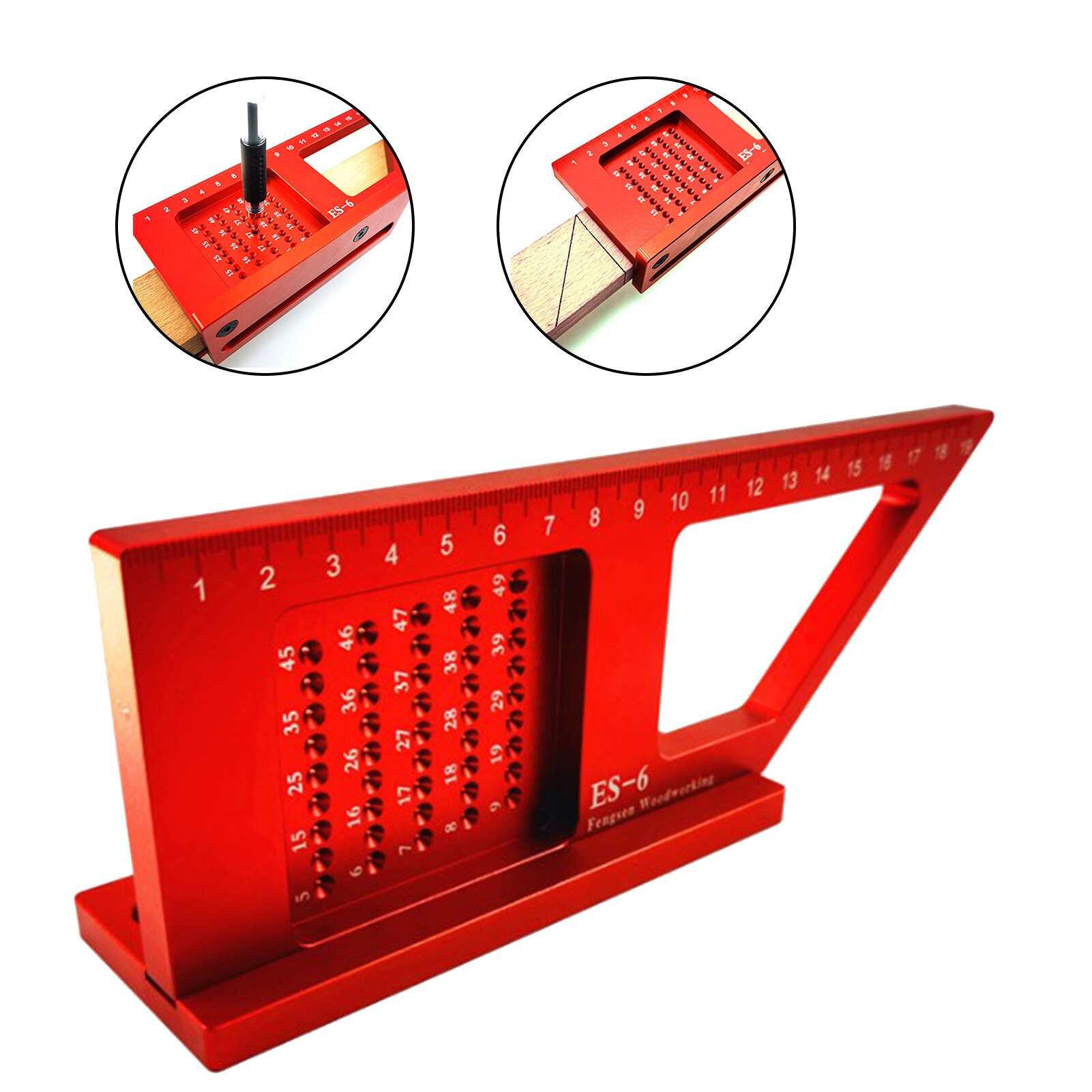 Woodworking Scribing Ruler Scribing Precision Ruler Measuring Tool 50-hole Positioning Horizontal Line Gauge For Woodworking