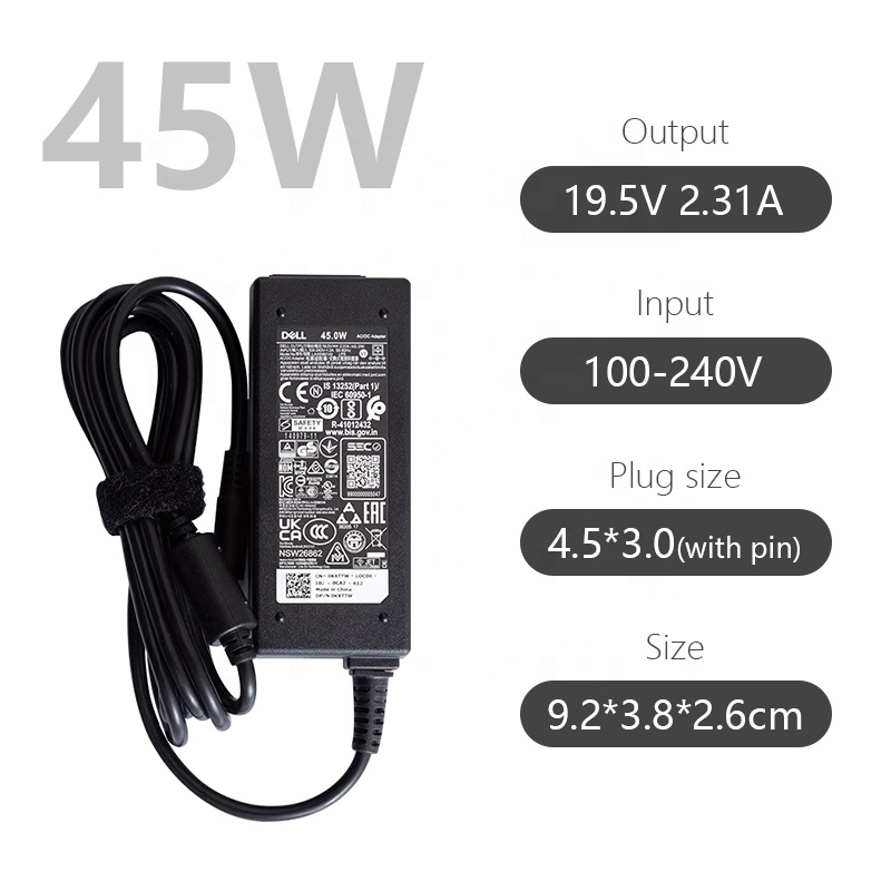 Original Dell 45W 19.5V2.31A Power Adapter Charger LA45NM140/HA45NM140//DA45NM140