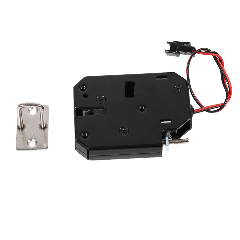 Electric Control Lock DC 12V 2A Electromagnetic Door Lock Cabinet Drawer Lockers Lock Latch Carbon Steel Black Padlock