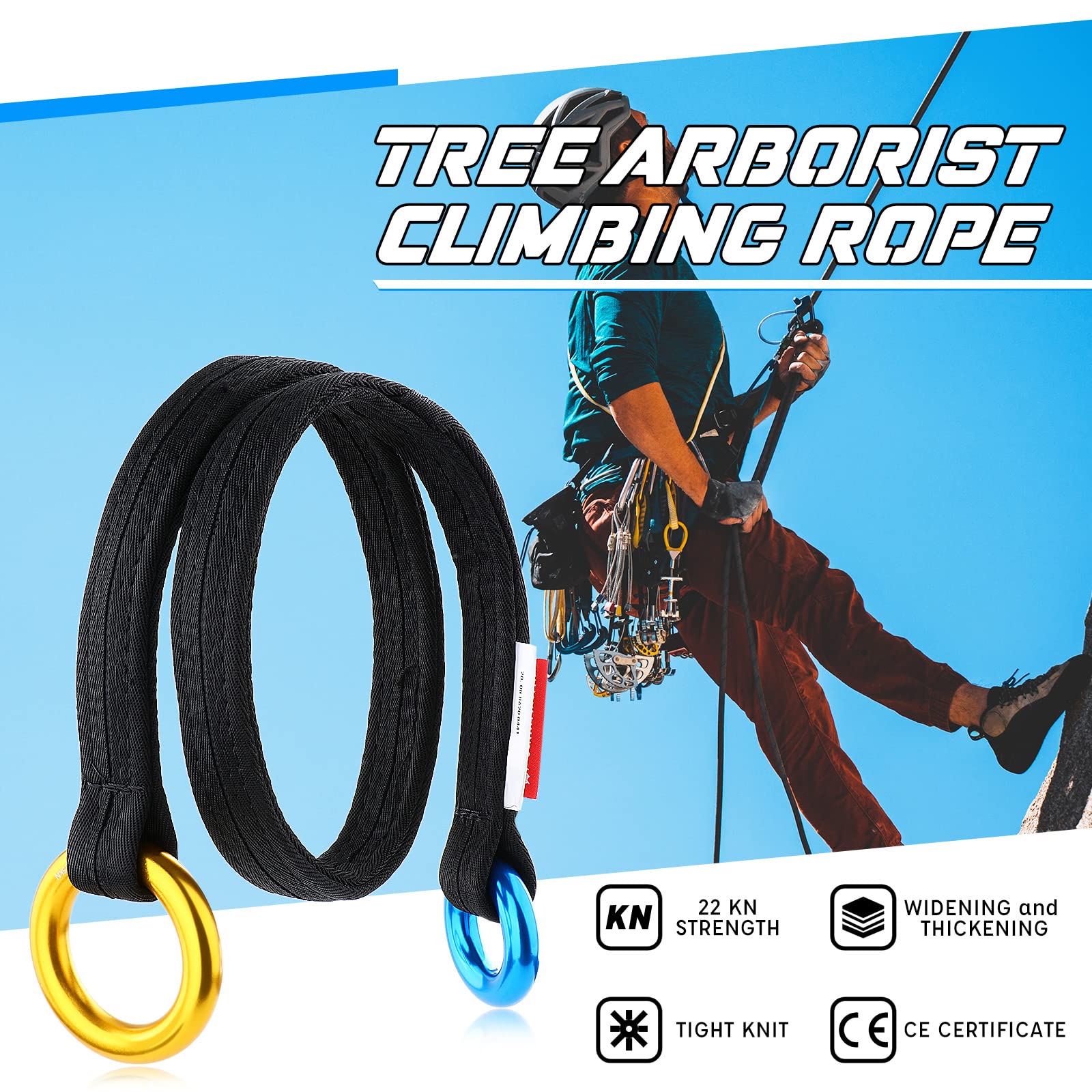 Tree Arborist Climbing Rope Friction Saver Loop Gear Equipment 90/120cm Aroborist Retrievable Anchor