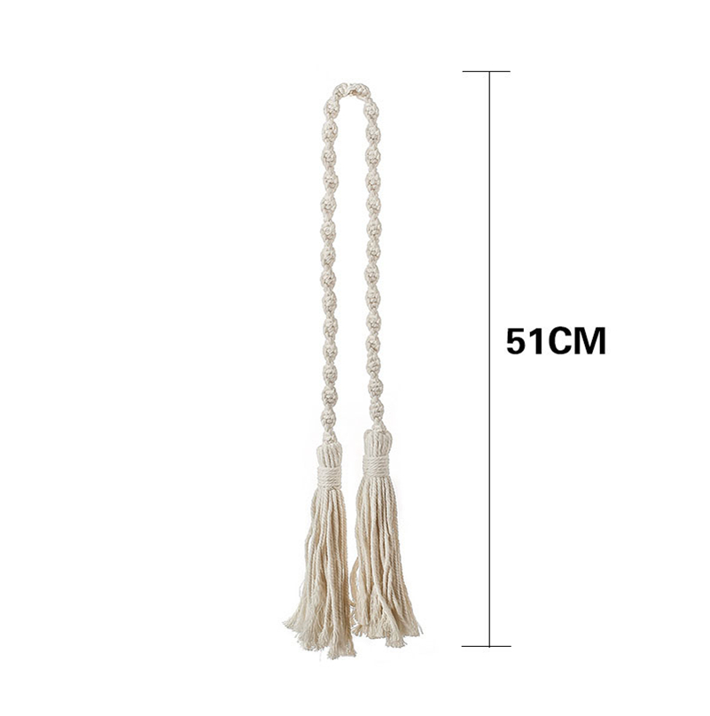 Embrasses de rideau en macramé tissé à la main, sangles en corde de coton avec pendentif, Mini rideau de tapisserie, accessoire de décoration