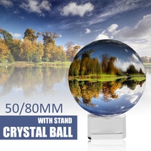 Crystal Clear Lens Ball Crystal Sphere Ball 50mm 80mm with Stand 2" Photography Lensball Background Decor K9 Glass Crystal