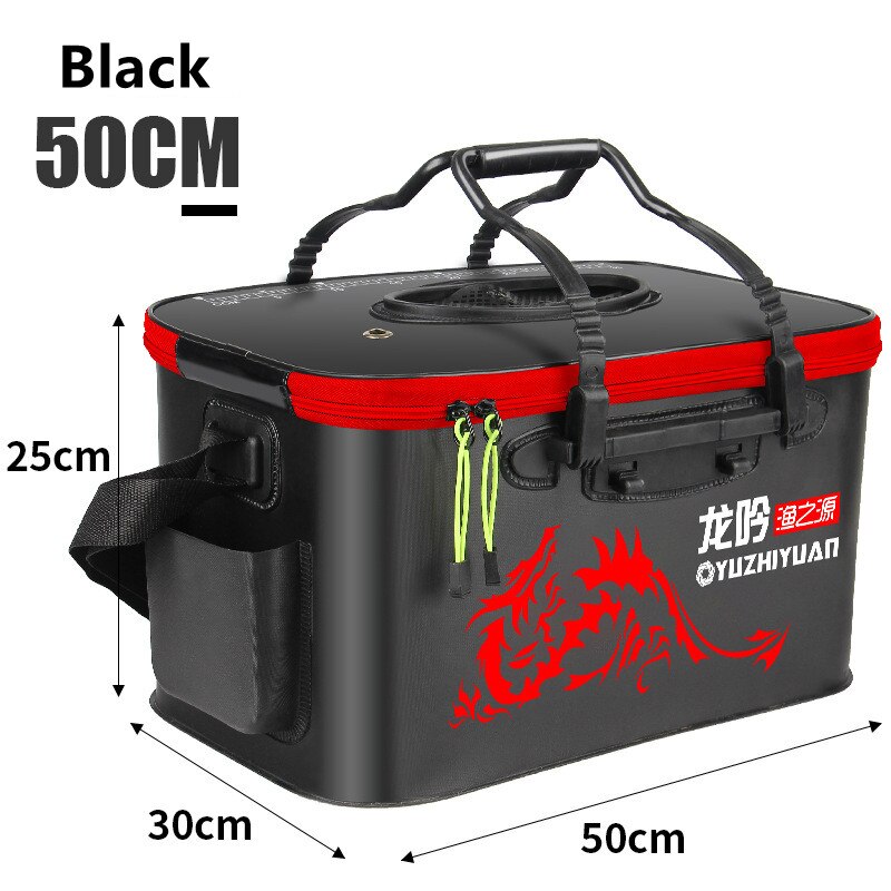 Cubo plegable eva para pesca al aire libre, cubo para peces vivos, tanque de agua de pesca grueso: S style 50cm