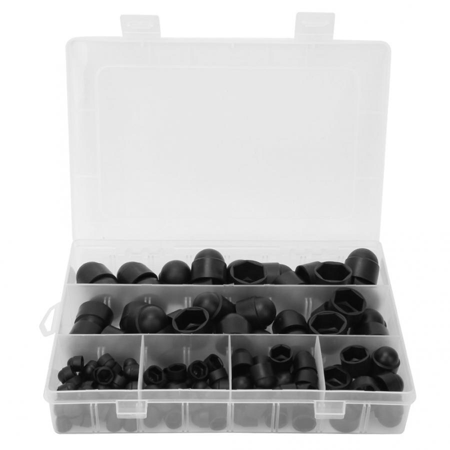 145pcs/box Rubber Dome Nut Kit M5 M6 M8 M10 M12 Hex Nut Cap Hardware Fasteners