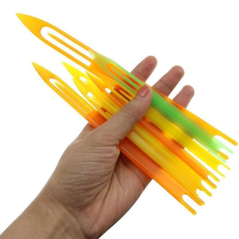10 Pcs Fishing Netting Needle Net Line Plastic Shuttles Mending Weaving Random For Knitting Or Repairing Fishing Net