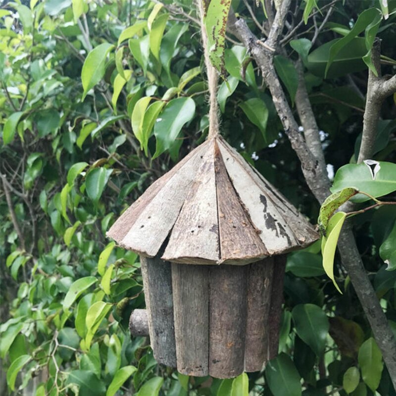 Extérieur maison d'oiseau en bois abri Habitat pour petit oiseau mésanges moineaux