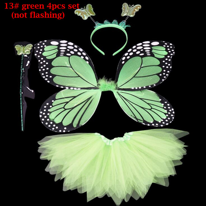 Lumière LED Up papillon aile bandeau fée baguettes jupe enfants princesse Performance Cosplay ensemble lueur fête noël Halloween: 13