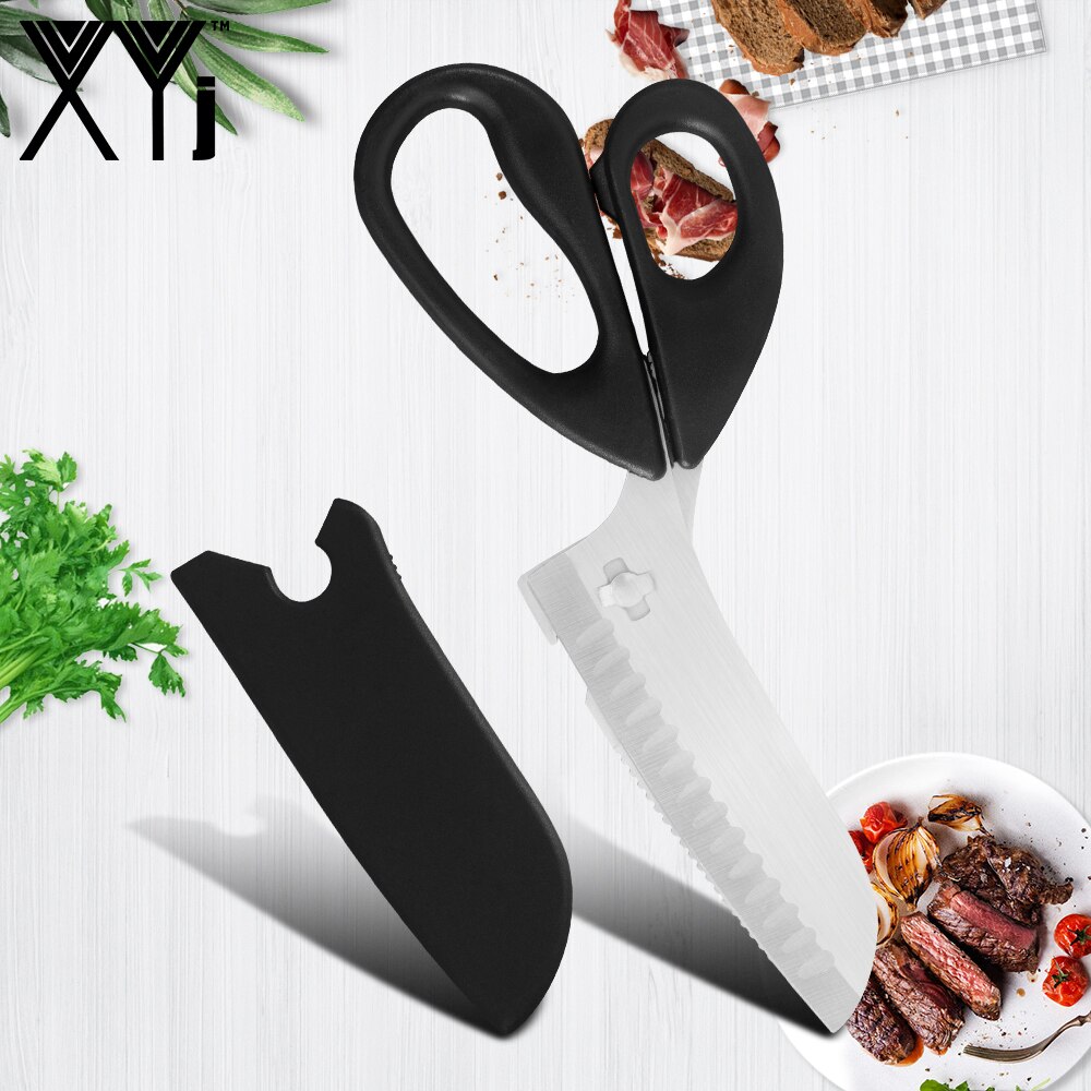 XYj Multifunction Kitchen Scissors Ultra Sharp Separable Kitchen Shears Antirust Chef knife
