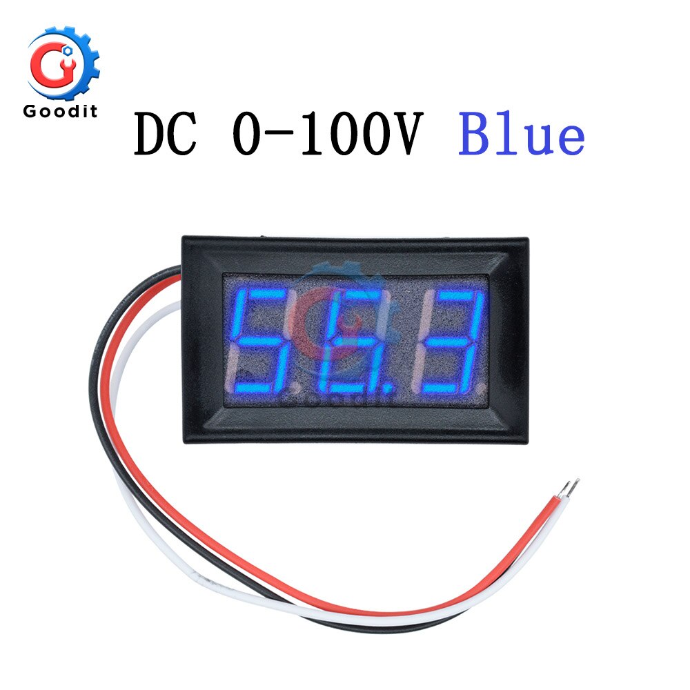 Mini LED Digital DC 0-100V Voltmeter Messgerät Spannung Volt Fahrzeuge Tafel Meter verrotten/Blau/Grün 12V 24V 48V für Auto etc: Blau