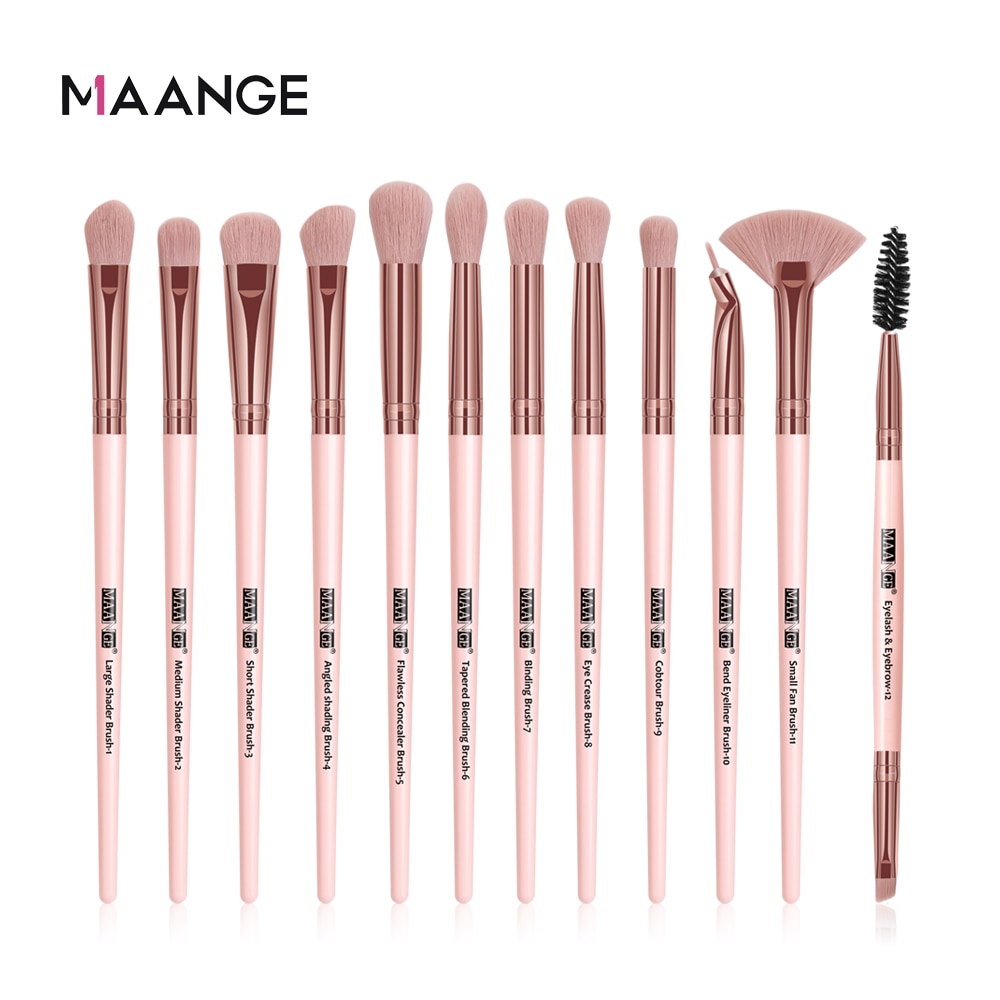 MAANGE – ensemble de pinceaux de maquillage Pro, 3/5/12 pièces, ombre à paupières, Eyeliner, brosse à sourcils, outils de mélange de beauté