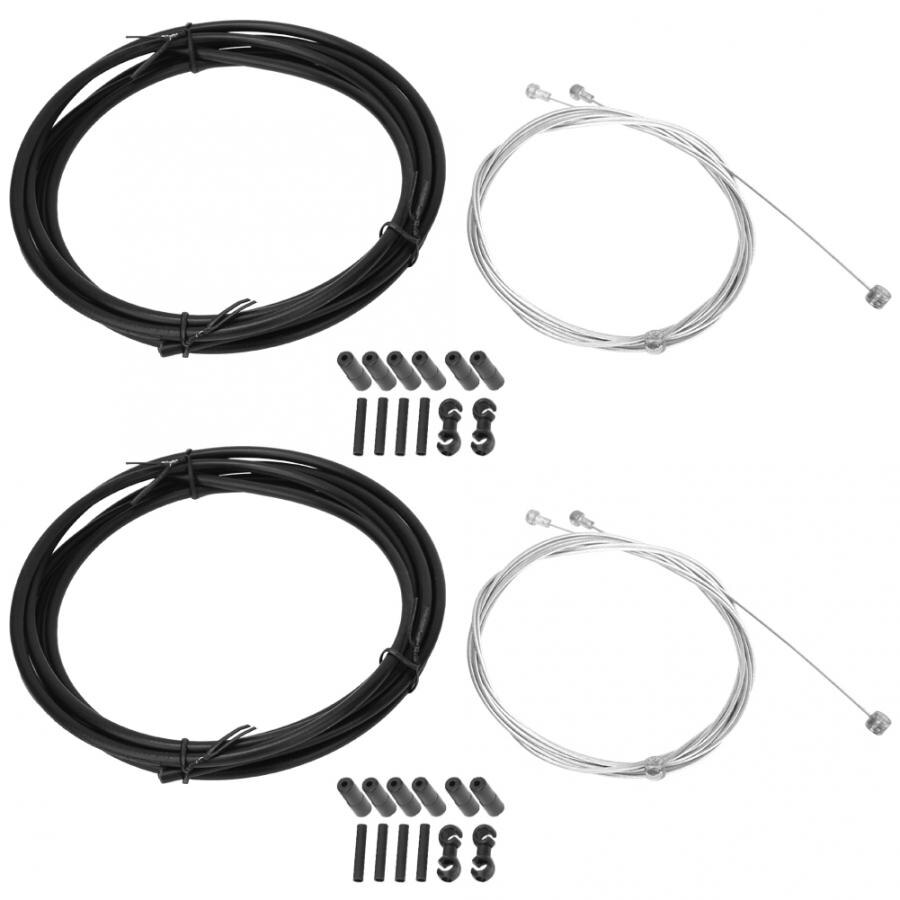 Bicycle Brake Shift Cable Line Wire Housing Set Bike Shifting Housing Cable Derailleur Line Cap Kits Bike Brake Line Accessories: Black