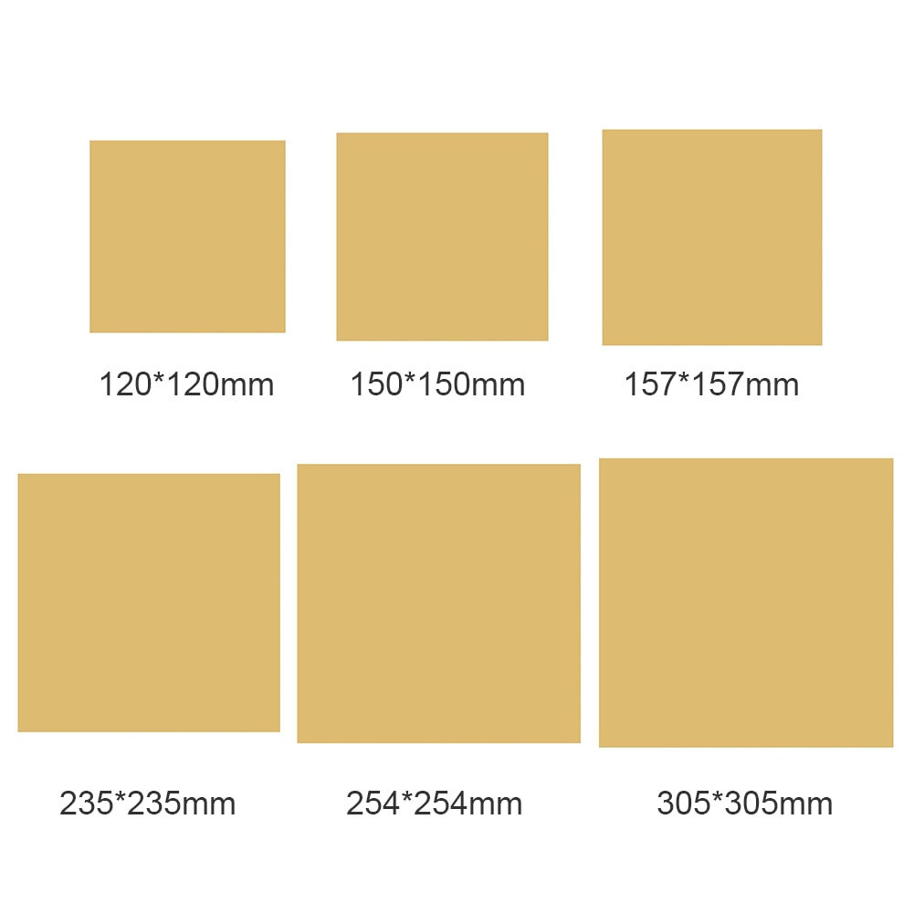 3D Printer PEI Sheet 305/254/235/157/150/120mm For 3D Printing Build Surface With 3m Adhesive Tape Polyetherimide Ultem Sheet