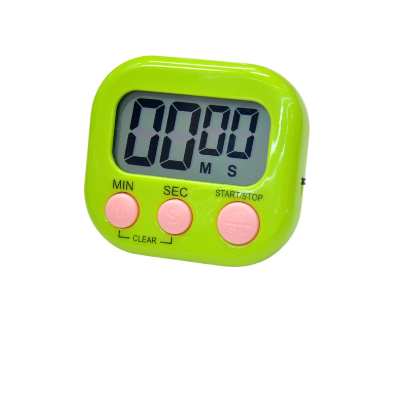 LED Counter Display Alarm Clock Manual Electronic Countdown Sports Magnetic Digital Timer Kitchen Cooking Shower Study Stopwatch: green