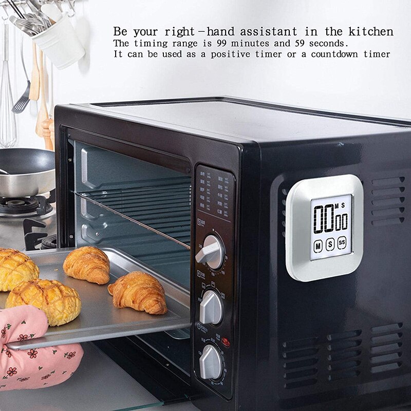 Large Display Kitchen Timer Alarm Clock Magnetic Led Digital Kitchen Egg Cooking Timers Kitchen Countdown Timer for Baking Study