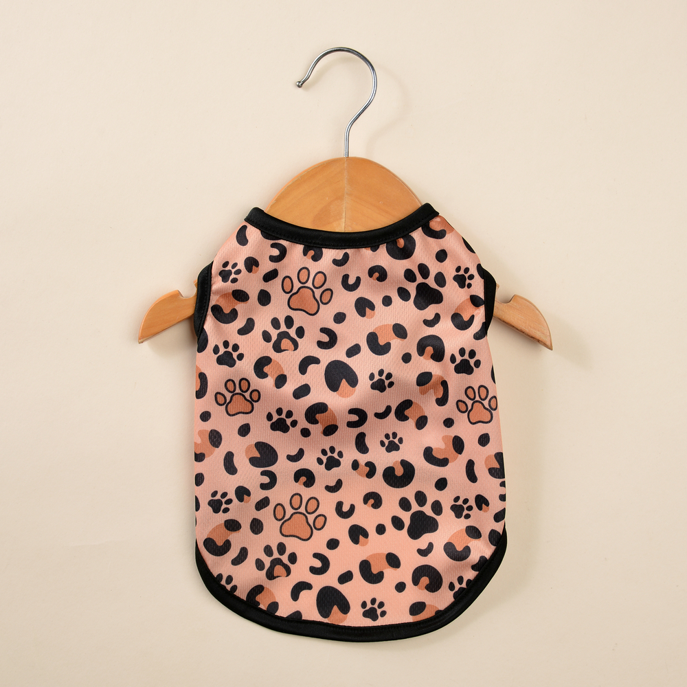 Leopardprint kattevest klær for små mellomstore hunder sommer pustende valp kattunge kostyme sphynx yorkies chihuahua mops jakke: M / Gul