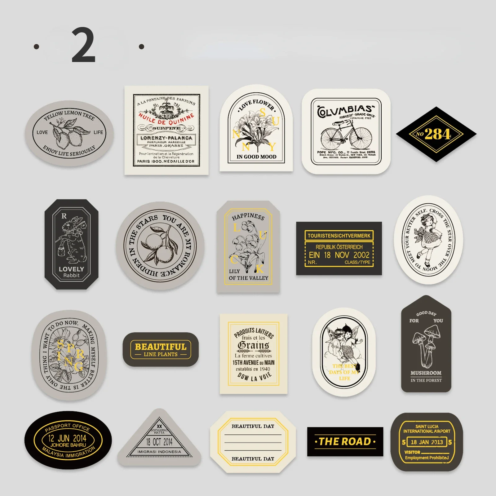 Mr. Paper 40 unids/caja etiquetas adhesivas Vintage notas decorativas pegatinas escritas a mano DIY materiales de Collage hechos a mano papelería: YELLOW