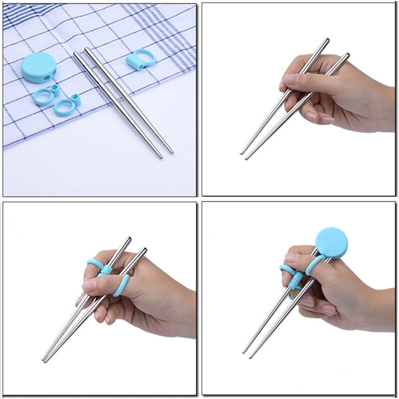Kids Children Training Chopsticks Learning Chop Sticks Helper Reusable Tableware for Child Beginners Learner