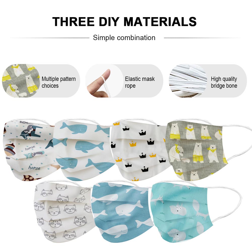 Diy Masker Zelf Gemaakt Masker Kit Kleur Ademend Zacht Met 10 Pcs Nasale Brug Van Masker Verstelbare Diy Productie touw