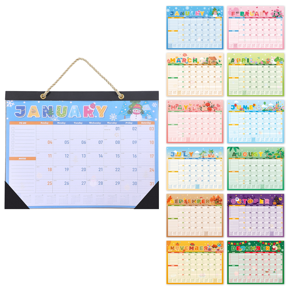 Kalender 2026-2027 Maandelijks,Gelijnde Blokken Persoonlijke