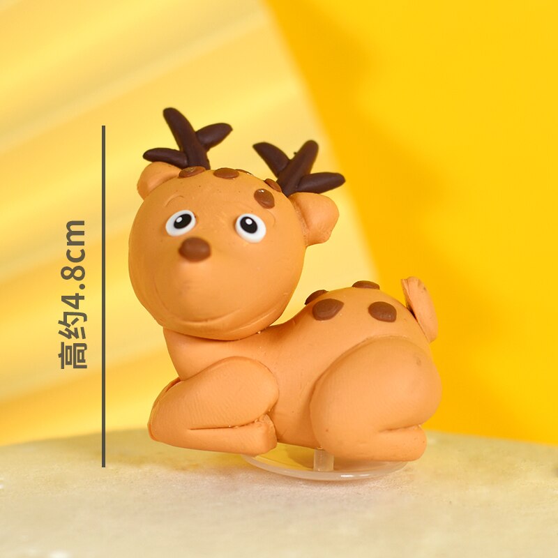 Zoo Cute Forest Animal Cake Toppers for Kid`s Birthday Decoration Monkey Giraffe Tiger Lion Cupcake Toppers Birthday Cakes: deer