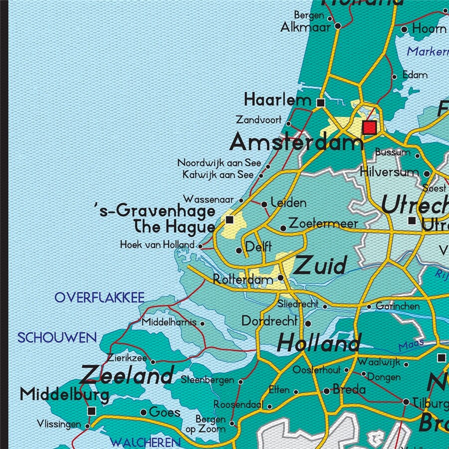 Niederlande Politische Zauberstab Karte Leinwand Drucken Poster Cafe Bar Kneipe Heimat Dekoration Zauberstab Kunst Aufkleber Einzigartige Malerei