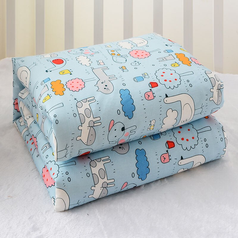 Pure cotton 1.2x1.5m children's cartoon kindergarten quilt cover babies duvet cover: Army Green