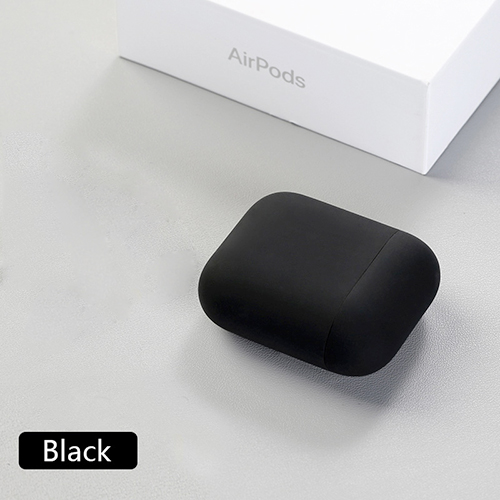 Custodia In Silicone originale Per Apple Airpods 2 Sottile Della Copertura Ultra sottile Custodie Multicolor Protettiva delicato Della Pelle per Airpods di Goccia: Black