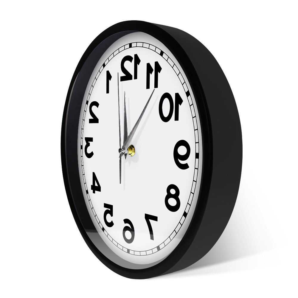 Dans le sens inverse des aiguilles d'une montre décor à la maison son activé horloge murale intelligente silencieuse Non coutil montre murale avec cadre en métal