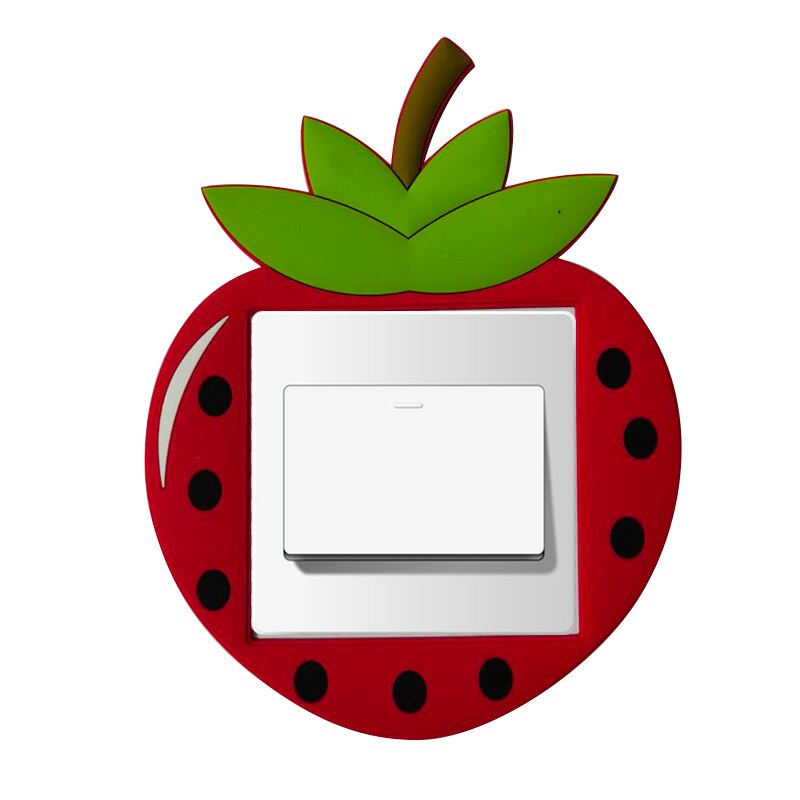 1pcs Switch Sticker Cartoon Fruit Strawberry Apple Pear Orange Silicone Switch Outlet Wall Sticker Home Decoration Accessories: XHM0085