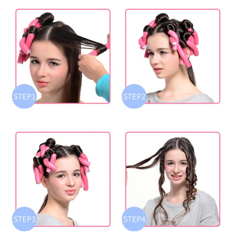 10Pcs/Set Sponge Wave Hair Curler Roller Hairstyle Curling Sticks Twist Curls Tool DIY Styling Hair Rollers Hair Styling Tool