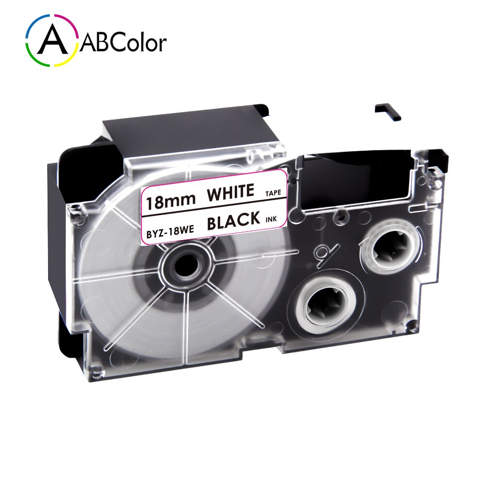18mm XR-18WE Labels For CASIO XR-18WE Label Tape Cassette Cartridge Black on White For CASIO KL-130 KL-120 KL-430 Label Maker