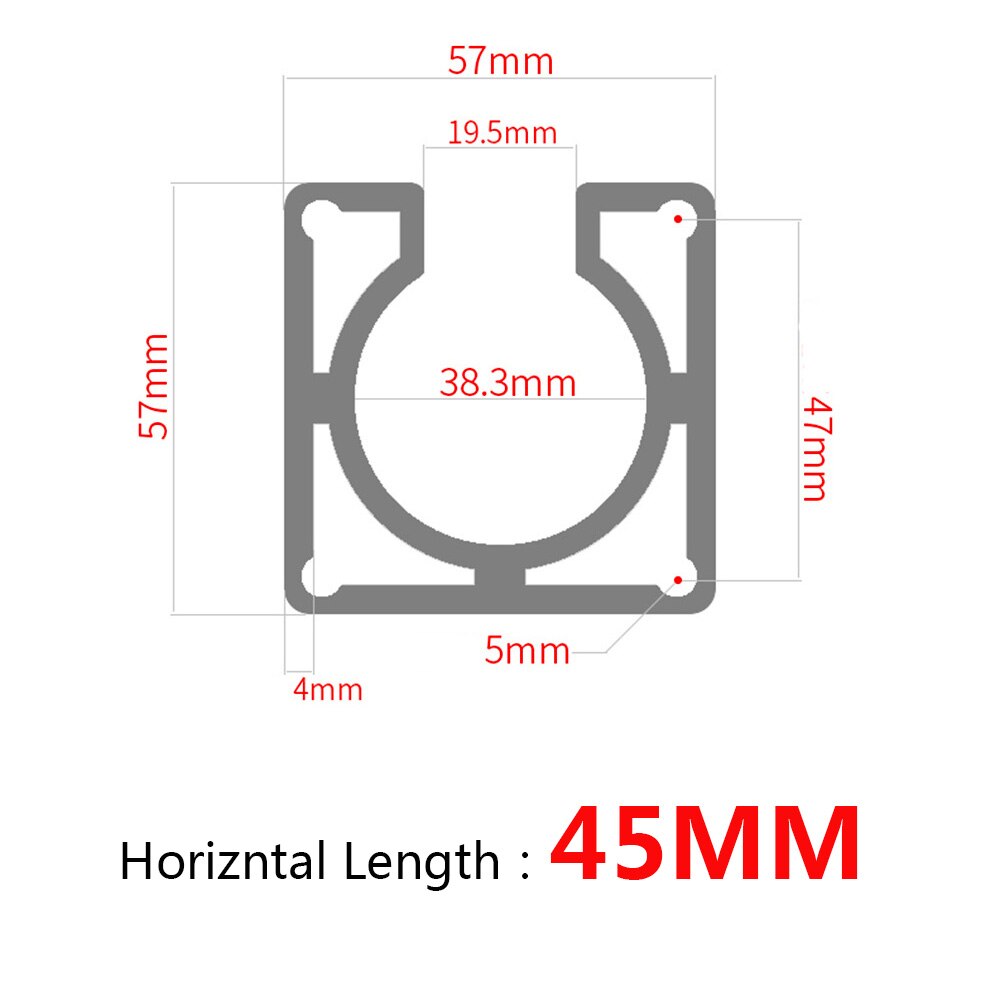 Soporte de Motor CNC NEMA 23 paso a paso, soporte de perfil de aluminio, montaje para Motor paso a paso 57, 1 unidad: 57x45mm