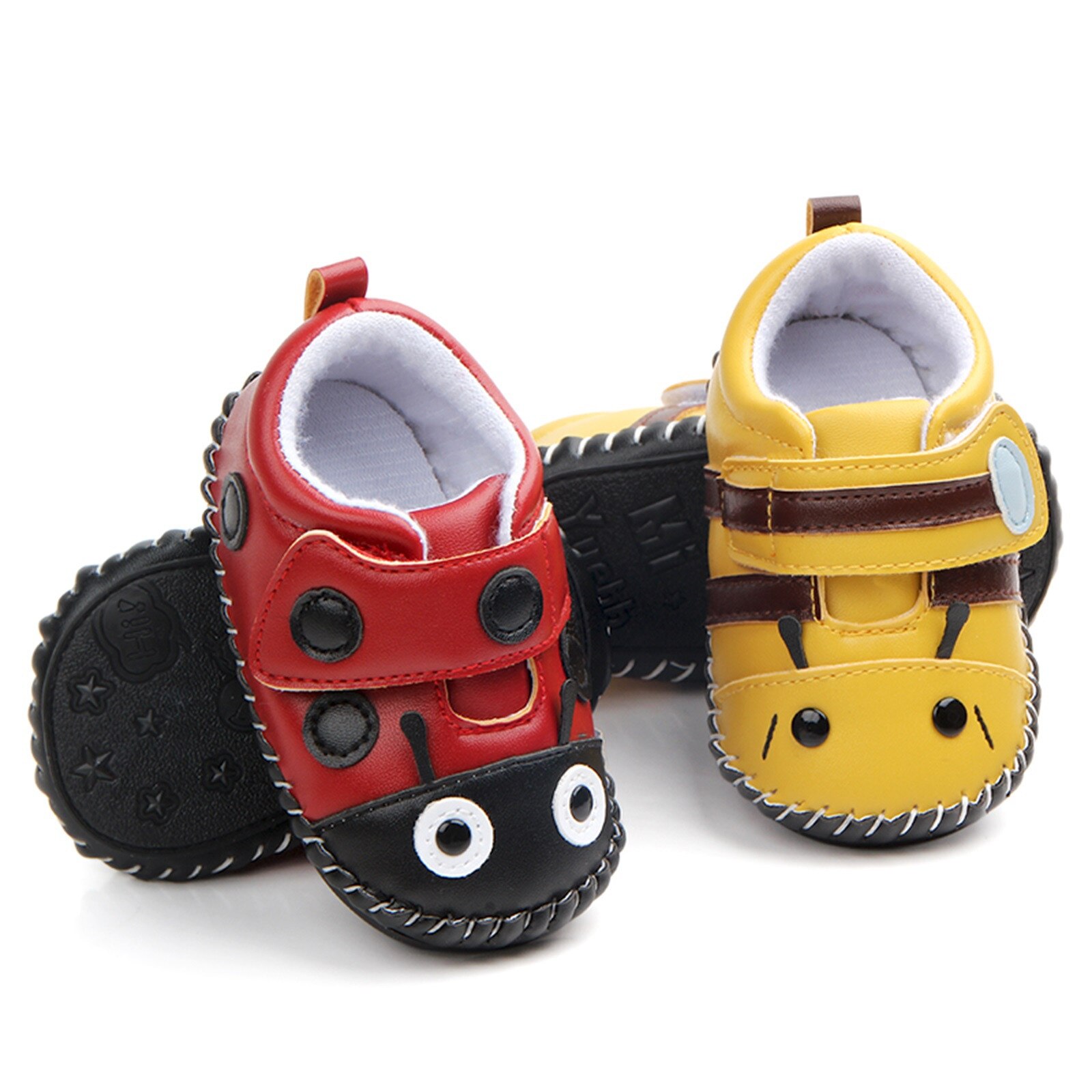 Newborn Baby First Walk Shoes Kids Baby Animal Bee Shoes Rubber Soles Non-slip First Walking Shoes Prewalker Anti-slip Footwear