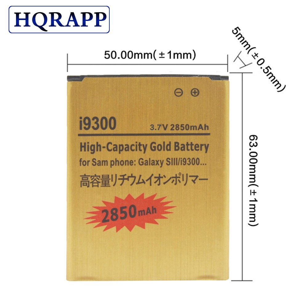 EB-L1G6LLU Eb L1G6LLU 2850 Mah Hoge Capaciteit Goud Batterij Voor Samsung Galaxy S3 Siii S 3 Iii I9300 I535 I747 t999 L710 I9308