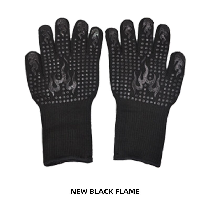 Gants multifonctions pour four à micro-ondes, maniques à poignée pour barbecue, résistant à la chaleur, ignifuge, pour la cuisson, outil de cuisine: 2pcs black flame