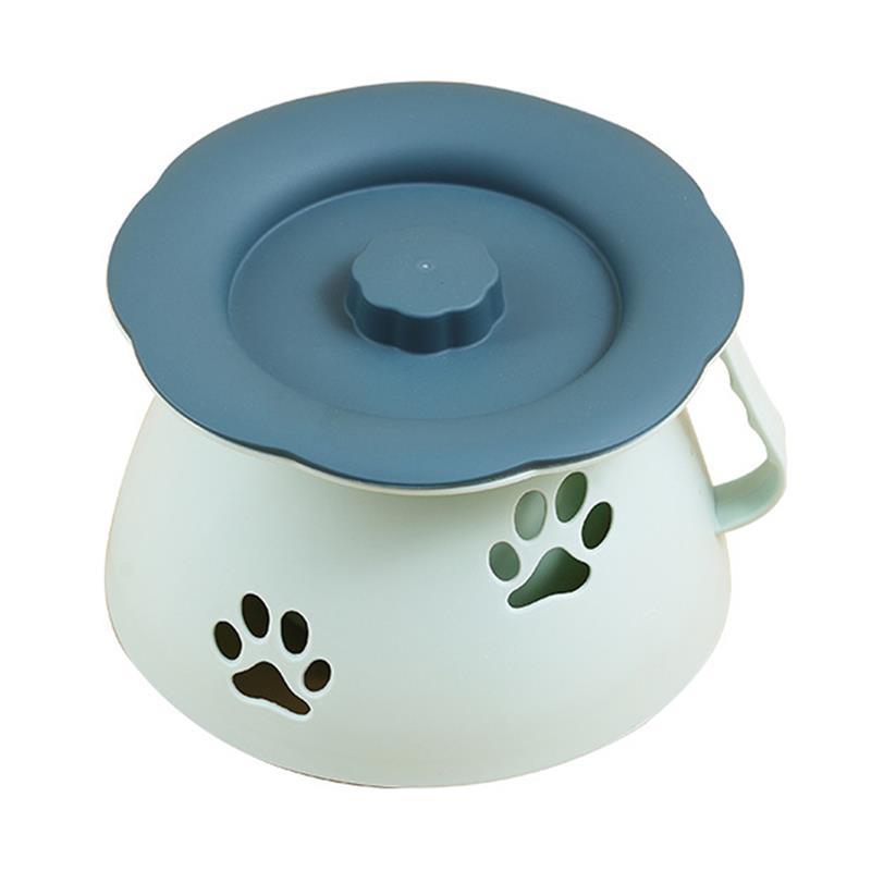 Urinario de plástico grueso para niños, cama doméstica, urinario, olla, asiento de inodoro, botella orinal portátil para adultos, Spittoon con tapa: Light blue