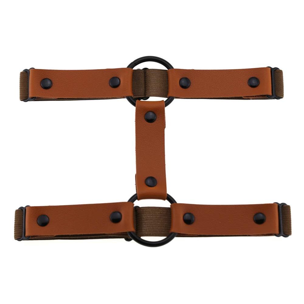 Punk vegan leder strumpfband Gothic mädchen schwarz ästhetischen Grunge bein strumpfband Riemen oberschenkel nutzbar machen kawaii gotisch harajuku zubehör: braun