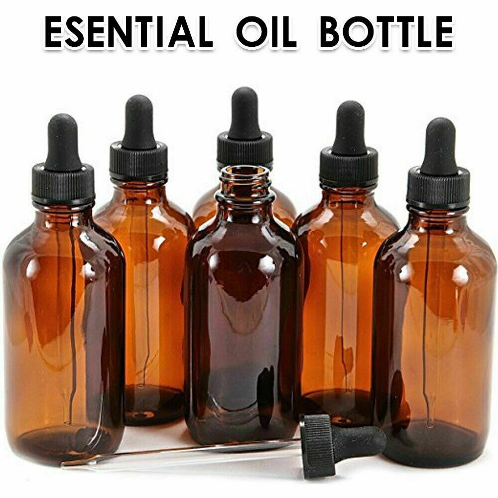30-100ML Amber Glass Empty Bottle With Dropper Essential Oils Bottle Liquid Dropper Reagent Refillable Bottle Cosmetic Container