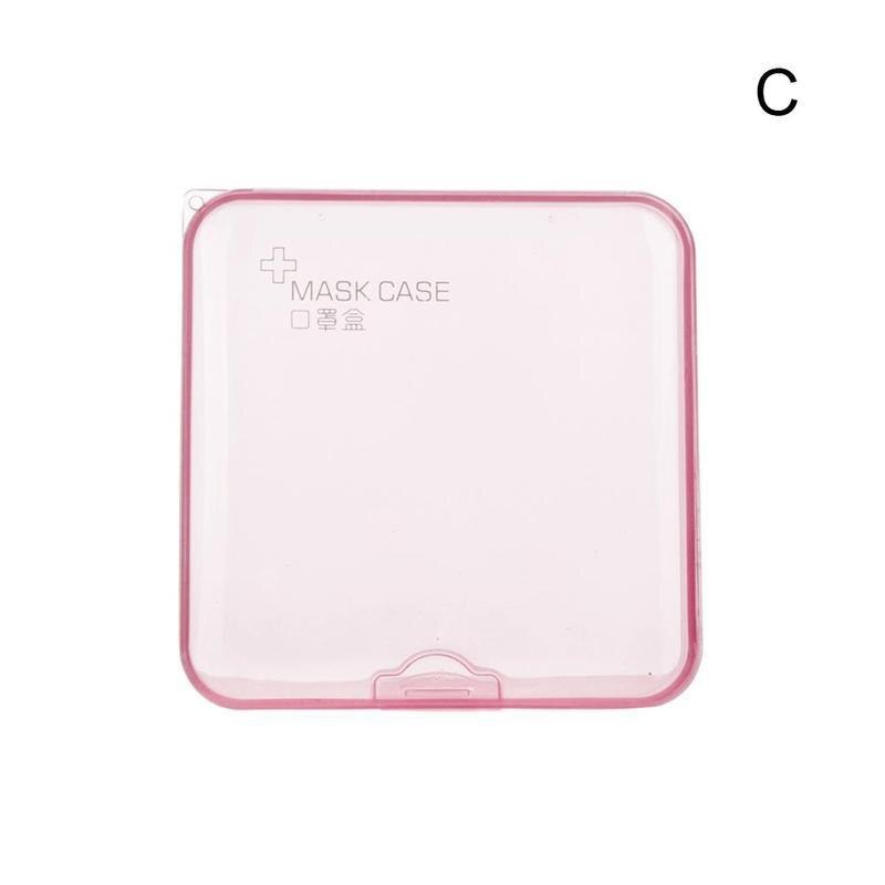 1pc boîtes magasin masques jetable masque boîte de rangement Portable Pp joint médecine boîte anti-poussière boîte de rangement pour stocker masques boîte de support: Clear Pink
