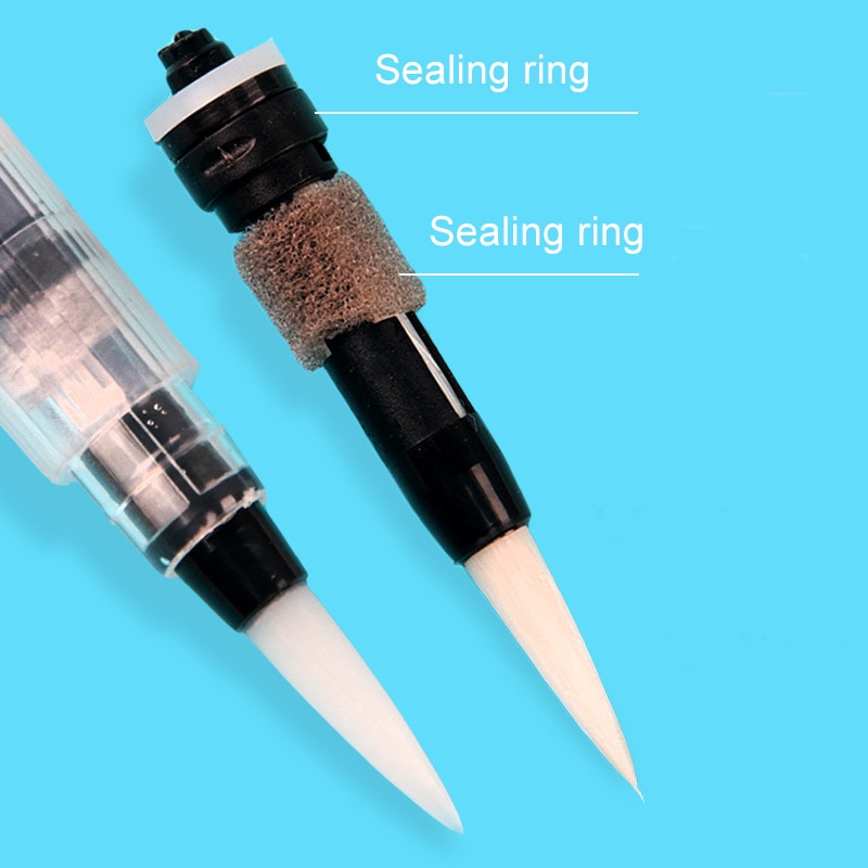 Pincel de pintura rellenable, 3/6 Uds., pincel de con depósito de agua para acuarela, lápiz de tinta para pinceles de acuarela suave para pintar dibujo y caligrafía, suministros de arte