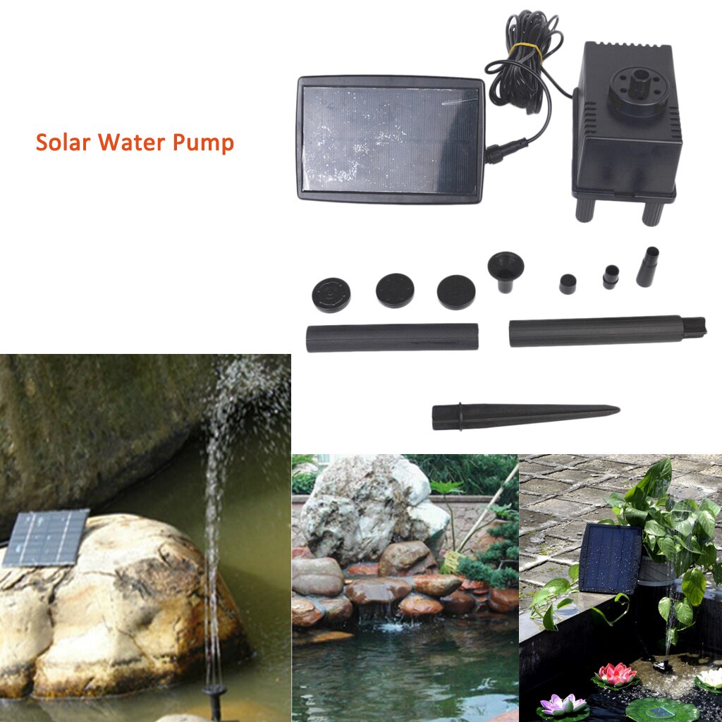 Fontanna solarna zestaw pompy wodnej zatapialna pompa zasilana z panelem słonecznym 1.5W