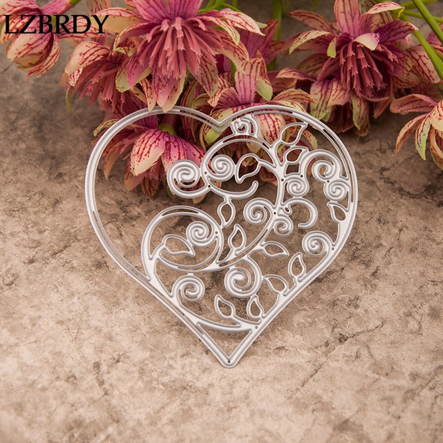 Mooie Hart Frame Bloem Embossing Metalen Stansmessen Kscraft Die Cuts voor Card Making Scrapbooking Valentijnsdag Sterft