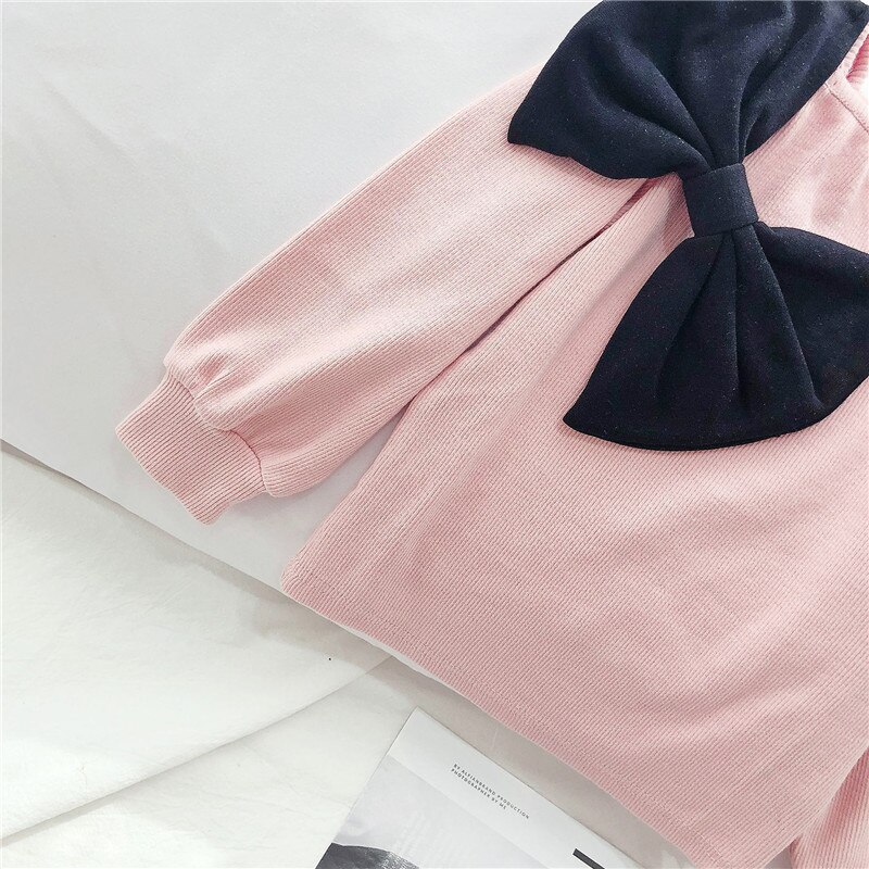 Gooporson herfst kinderkleding grote strik top met lange mouwen koreaanse meisjes sweatshirt schattige kinderkostuums sweatshirts