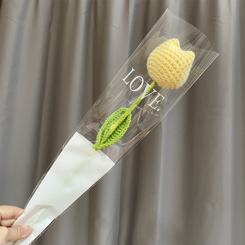 Fiori tutto'uncinetto Fiori lavorati a maglia finiti Regali per gli ospiti di nozze mazzo di fiori artificiali fai-da-te Decorazioni per la scrivania della stanza Regalo per la festa della mamma: Rosso