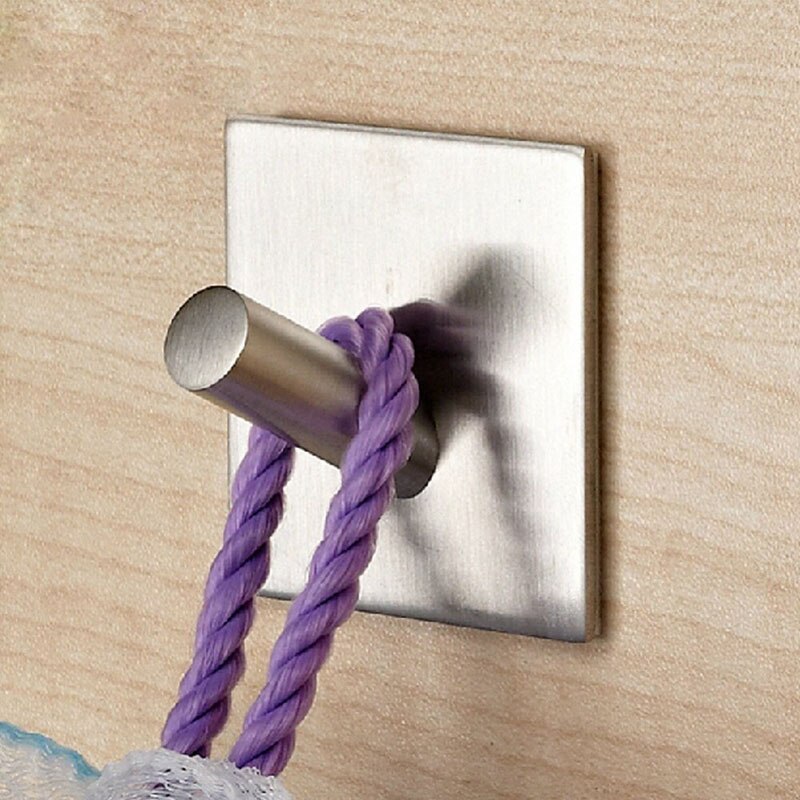 Gancho autoadhesivo de acero inoxidable con 1/2/4 ganchos para llaves, Soporte para Baño, cocina, montaje en pared, ganchos multiusos E2S